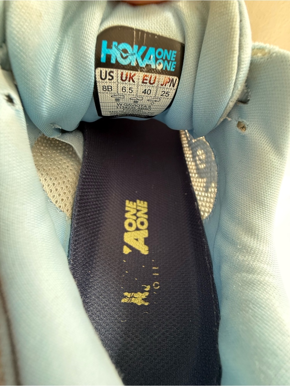 Hoka Gaviota 5 women size 8 Light Blue Running Sneakers with Mint & Purple - Picture 14 of 14